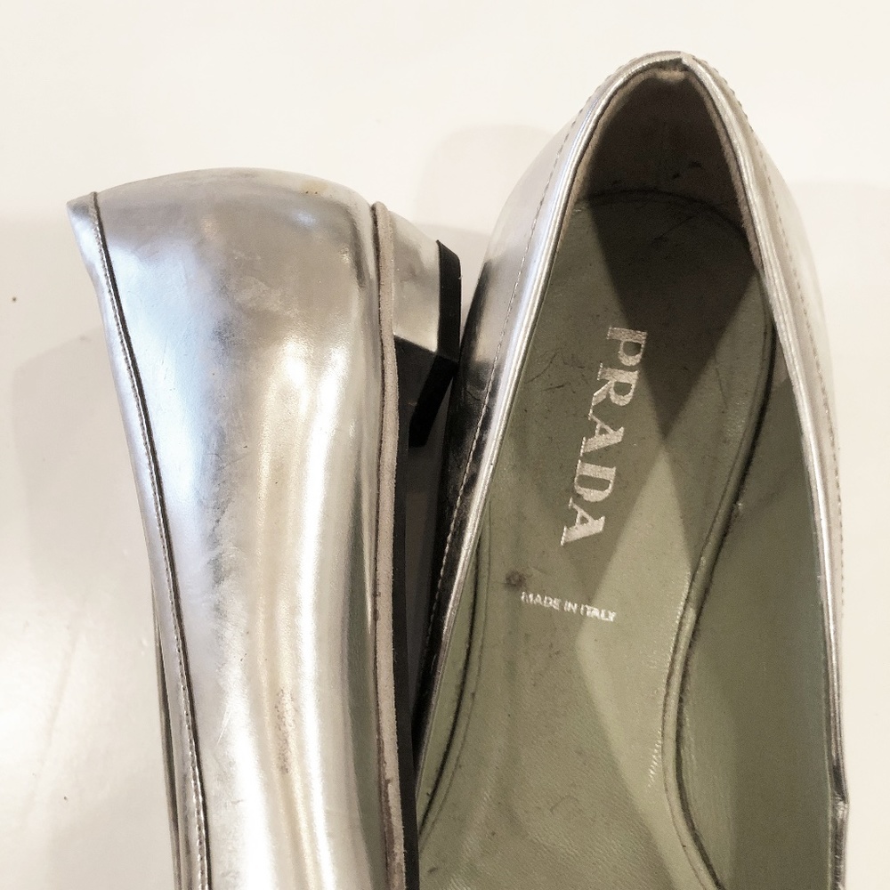 Silver Prada Flats - Picture 5 of 6